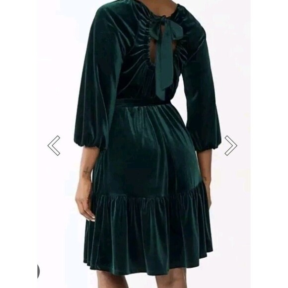 Draper James Dress For Women Size Medium Velvet Green Lined Pockets B7 - Picture 2 of 14